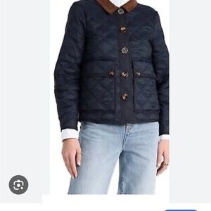 Veronica Beard reversible Fenton jacket in navy and Loden green